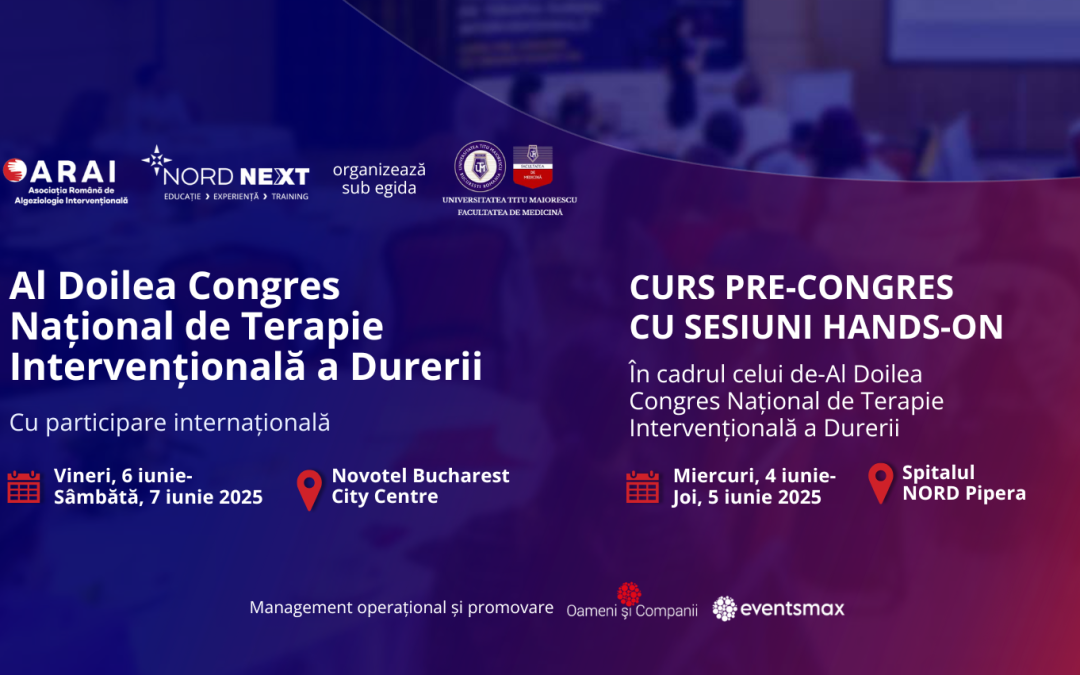 Al Doilea Congres Național de Terapie Intervențională a Durerii va avea loc în 6-7 iunie, la București